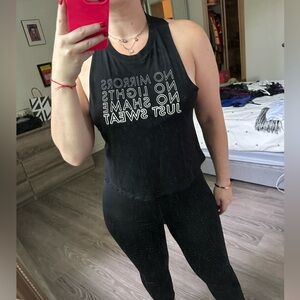 Sweat Yoga Black Workout Tee